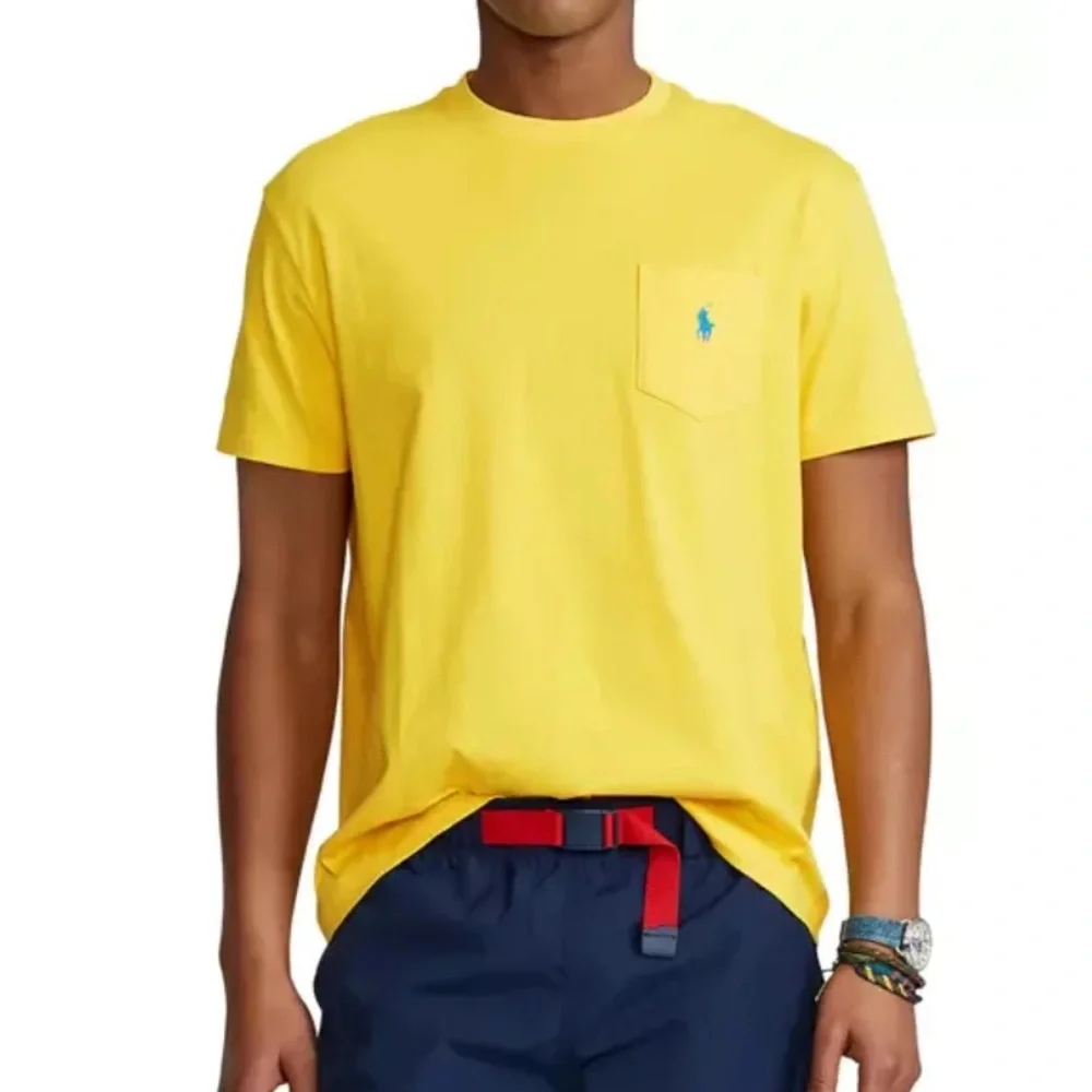Polo Ralph Lauren Men’s Yellow Pocket T-Shirt Pony Logo Size L